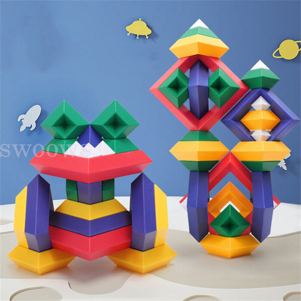 15pcs Pyramid Stacking Nesting Building Blocks Sensory Blocks for Preschool Kids