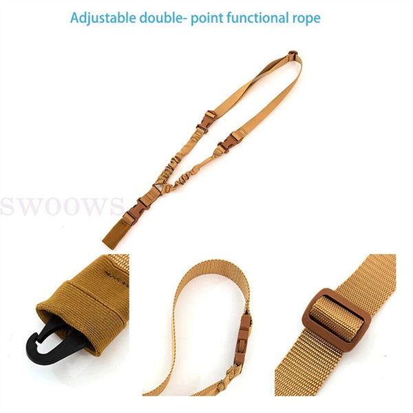 Tactical 2 Point Rifle Gun Sling Strap Adjustable Shotgun Belt Swivel Mount