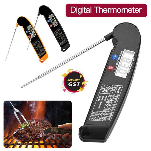 1/2xFoldable Digital Thermometer Probe Temperature Kitchen Cooking Food BBQ Meat