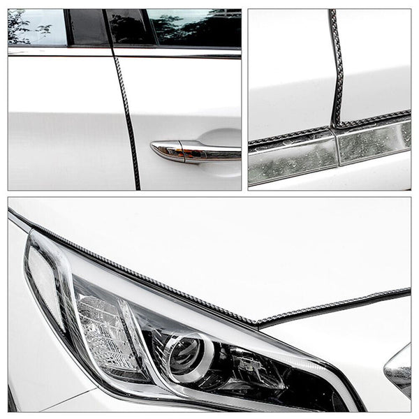 5M Carbon Fibre Car Door Anti Collision Strip Bumper Trim Edge Scratch Protector