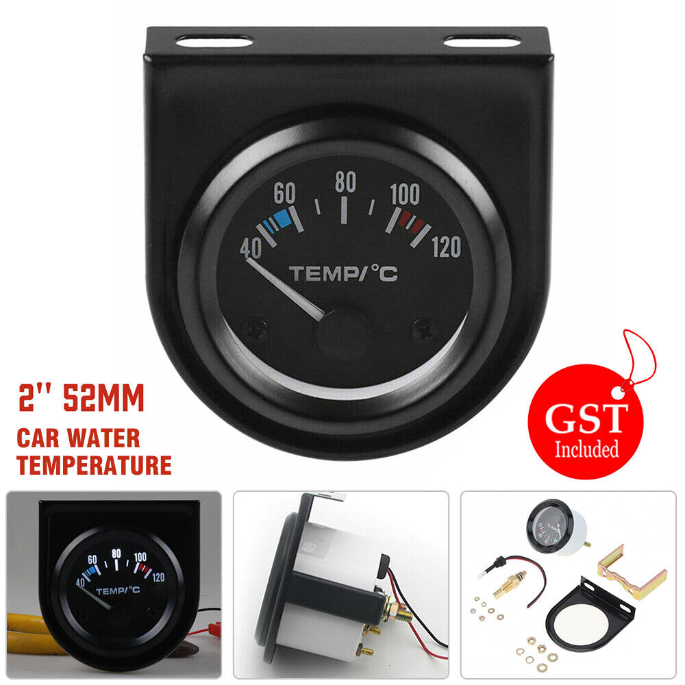 Universal 2'' 52mm Auto Car Water Temperature Temp Gauge Pointer Meter 40-120℃