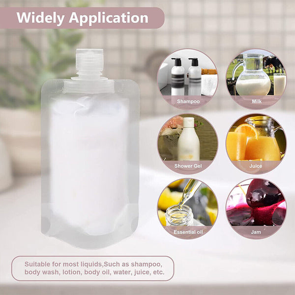 5-20PCS Travel Packing Bottle Portable Make Up Lotion Liquid Shampoo Empty Bag