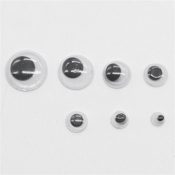 700x Joggle Eyes Moveable Googly Black Eye Wiggly Craft Stick On Adhesive 4-12mm