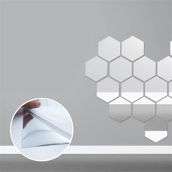 2m Large Mirror Wall Sticker Roll Self Adhesive Bathroom Room DIY Decor Stick On