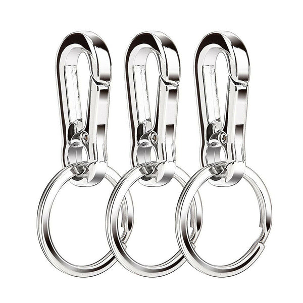 3X Clasp Clips Hook Alloy Keychain Split Key Ring Durable Keychain