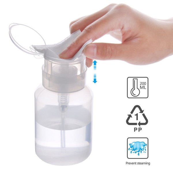 Clear Bottle Plastic Push Down Empty Pump Dispenser For Nail Polish Remover AU