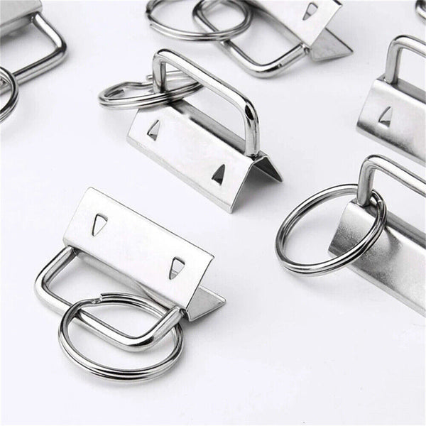 40pcs 26.5MM Silvery Key Fob Hardware Key Fob Keychain Wristlet With Split Ring