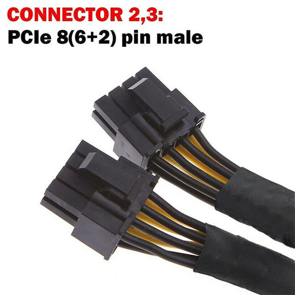 New GPU PCIe 8 Pin raided Y-Splitter Graphics Card Extension Cable AU HOT