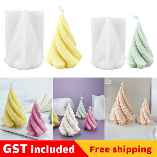 1/2x 3D Silicone Candle Make Moulds DIY Cone Soap Wax Plaster Candles Mold Decor