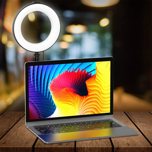 6 inch USB Video Conference Lighting Clip on LED Ring Light for Laptop Monitor