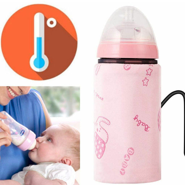 USB Baby Bottle Warmer Thermostat Portable Travel Milk Feeding Heater Bag Pouch