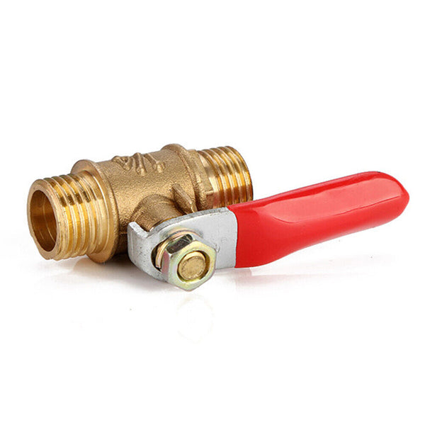 1/4" BSP Thread Double Male Brass Shut Off Valve Cock Tap Inline Ball Valve AU