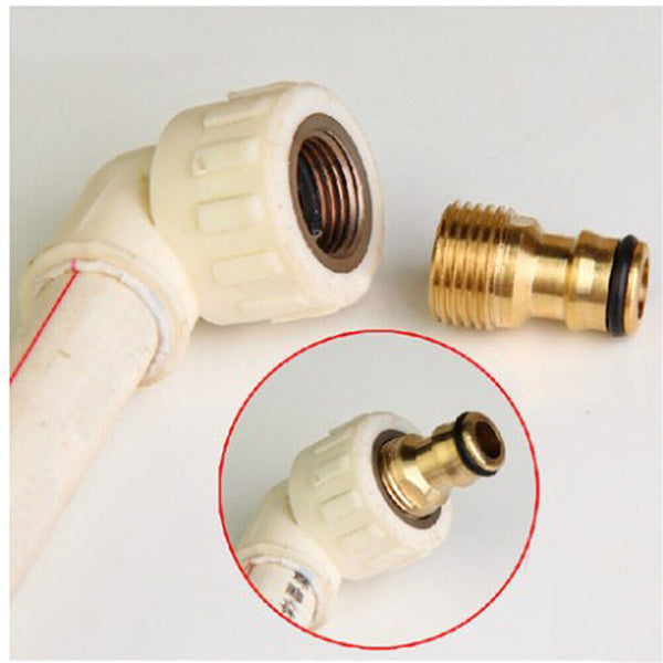 2pcs Australian Brass Tap Adaptor Male 15mm 1/2" 12mm Snap On Fitting Hose