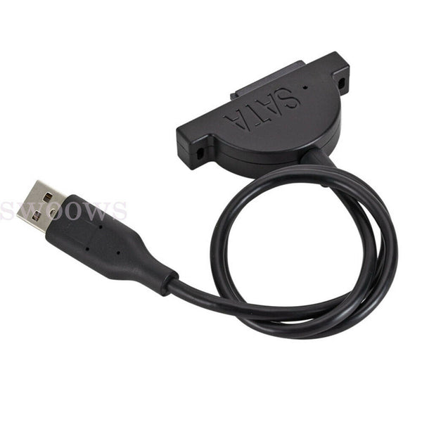 USB 2.0 to Mini SATA 7+6 13Pin Adapter Cable for Laptop CD/DVD Slimline Drive