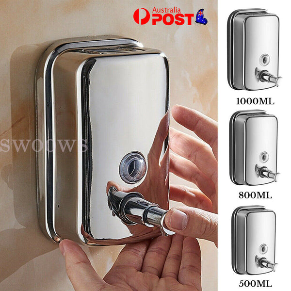 STAINLESS STEEL COMMERCIAL GRADE POLISHED LOTION SOAP DISPENSER 500/800/1000ML