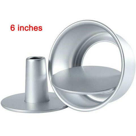 6/8" Round Hollow Chiffon Cake Mold Food Cake Pan Baking Mould Cake Ring