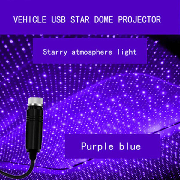 2pcs Car Interior Roof  Atmosphere Starry Sky Night Projector Star Lamp USB LED