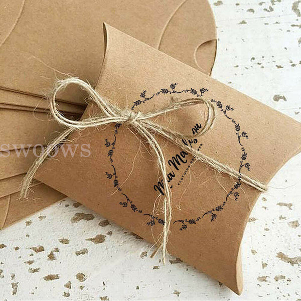 50pcs Xmas Candy Gift Box Bag Pillow Favor Kraft Paper Gift Favour Wedding Party