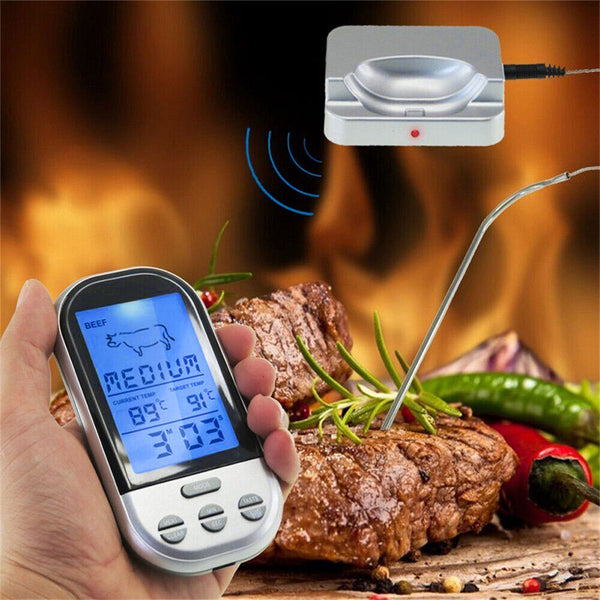 Food Meat Oven BBQ Thermometer Digital Wireless Remote Probe Cooking Set Grill