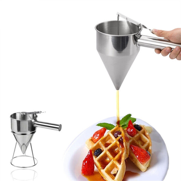 Stainless Steel Donut Cupcake Waffle Batter Funnel Pancake Dispenser Baking Tool