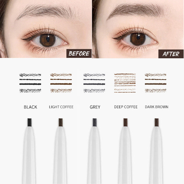 Slim Eyebrow Pencil Waterproof Eye Brow Eyeliner Pen With Brush Cosmetic Makeup