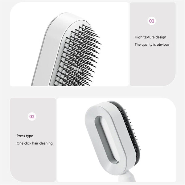 New Hair Brush Self-cleaning Air Cushion Comb Comfortable for Salon Hairdress AU