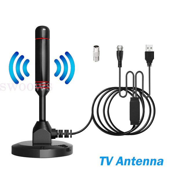 TV Antenna Digital 300 Mile Range Indoor Outdoor HDTV Amplifier Signal Booster