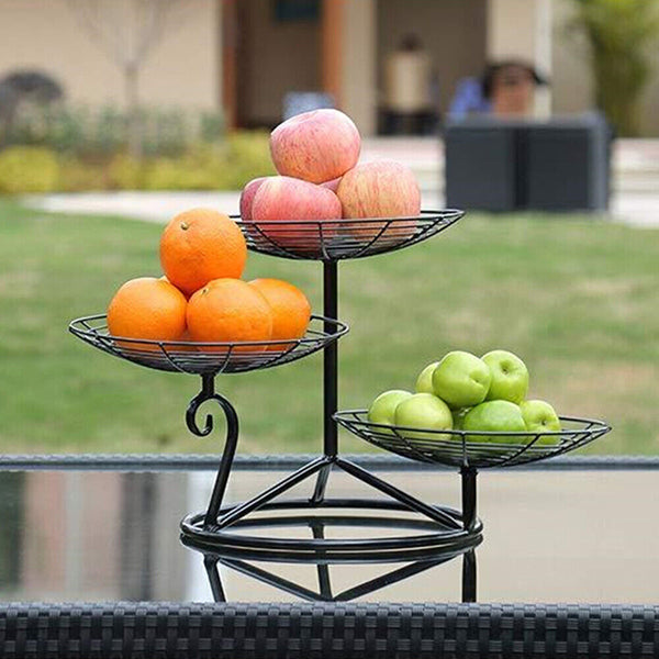 3 Tier Metal Fruit Vegetable Basket Bowl Holder Stand Storage Kitchen Decorative