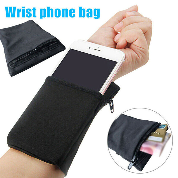 Wrist Bag Sport Cycling Pocket Pouch Wallet for Cards Mobile Phone with zipper