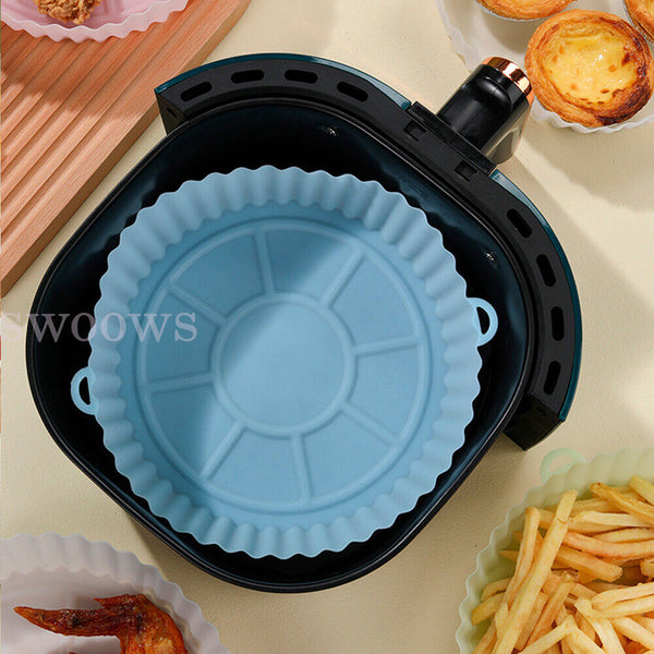 1/2pcs Air Fryer Silicone Basket Pot Liners Baking Tray Replacement Accessories