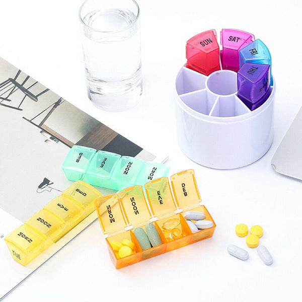 Pill Box 7-day Large organiser Tablet Container Case Medicine Storage Dispenser