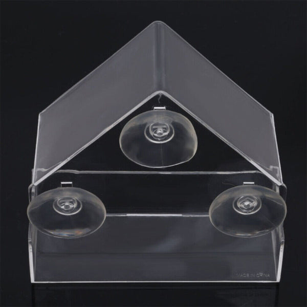 2PCS Birdhouse Clear Feeding House Window Suction Bird Feeder Outdoor Garden AU