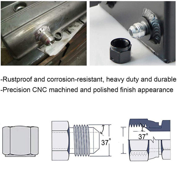 2pcs AN-10 10AN Male Aluminum Weld On Fitting Alloy Weld Fittings