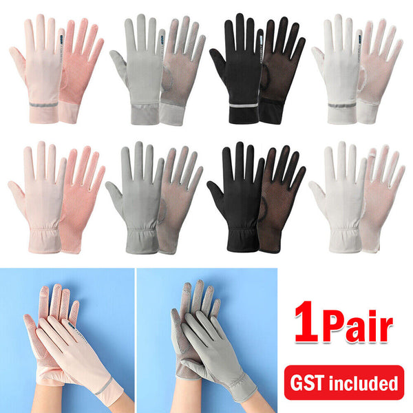 UV Sun Protection Cooling Ice Silk Thin Anti-UV Gloves Breathable Touch Screen