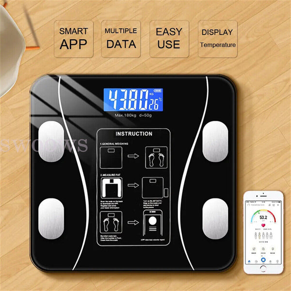 Bathroom Scale Digital Weight BMI Smart Weighing Body LED Bluetooth