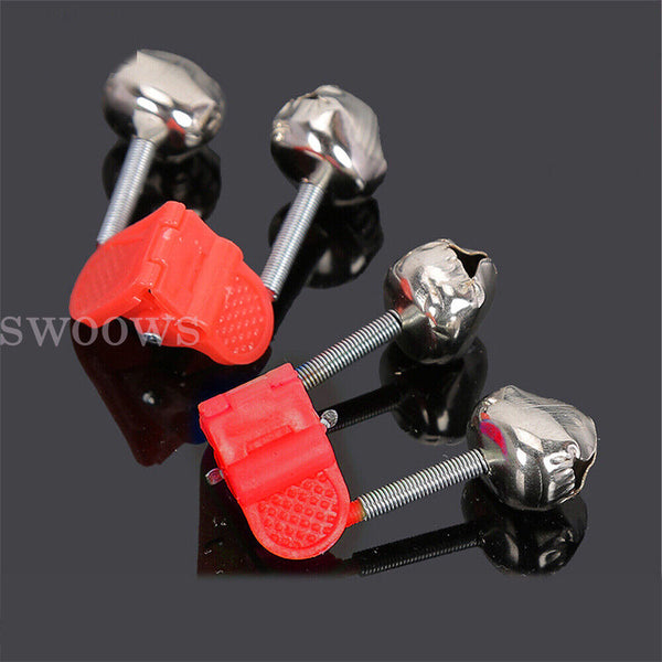 UP 100PCS Best Bite Clip Fishing Alarm Bells Plastic Ring Double Rod Hot Red AU