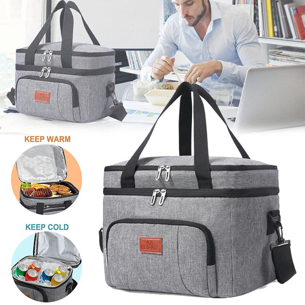 Outdoor Portable Lunch Bag Thermal Insulated Food Container Cooler Bag26x19x21CM