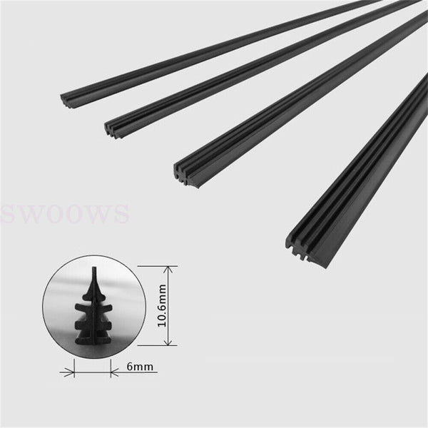 10Pcs 28" Premium Wiper Blade Refill Windshield Strip Replacement 6 mm Rubber AU