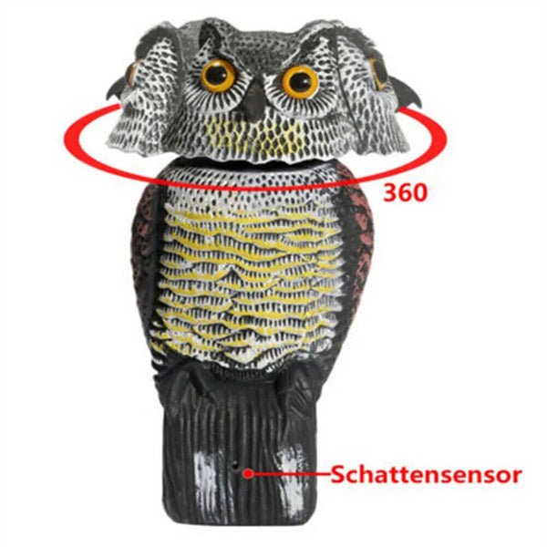 Bird Deterrent Realistic Owl Decoy Pigeon Crows Scarer Scarecrow Repeller Patio