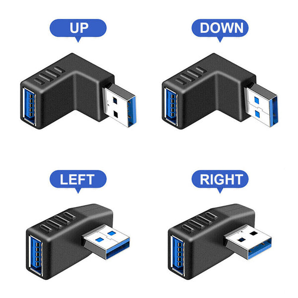 Angle Extension Extender 90 Degree USB 3.0 A male to female Adapter Connector