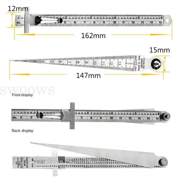 Steel Measuring Tool Taper Welding Gauge GapGauge Depth Ruler Tapered Ruler