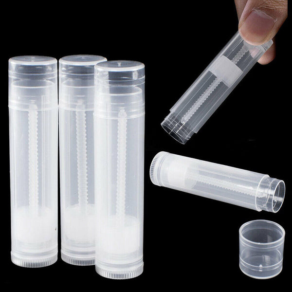 10PCS DIY 5g Clear Empty Lipstick Caps Transparent Container Lip Balm Tubes