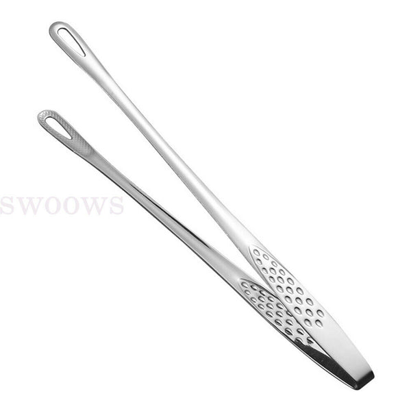 24/28cm Stainless Steel Kitchen Straight Grill Tweezers BBQ Food Tongs Tools