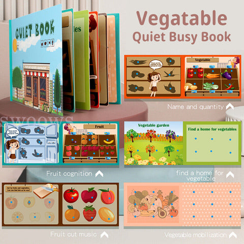 Quiet Busy Book Montessori Toy for Toddler Kids Educational Learning Early Skill