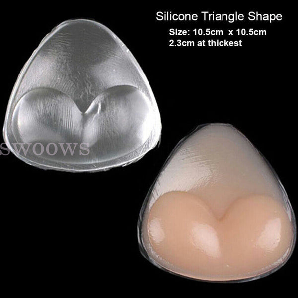 Triangle Push-up Silicone Bra Inserts Breasts Pad Bikini Bra Cleavage Enhancers