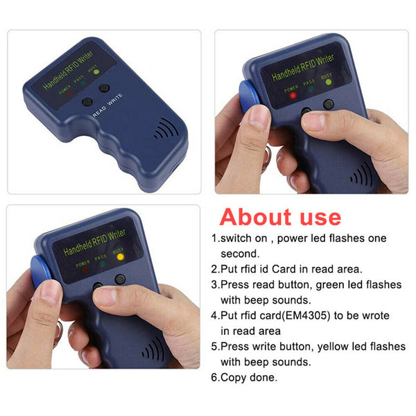 Handheld RFID ID-Card Copier Key Reader Writer Duplicator 125KHz