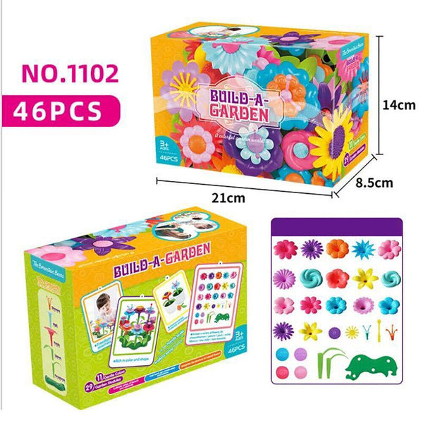 46/98/148PCS Flower Garden Building Toys Children DIY  Build Bouquet Sets Gift