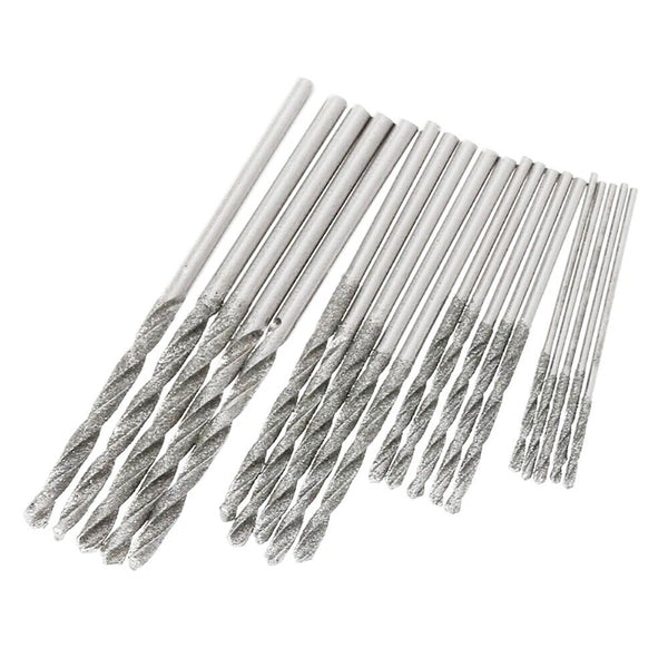 20pcs Diamond Drill Bit Set 4 Sizes 1mm 1.5mm 2mm 2.5mm Twist Tip Jewelry