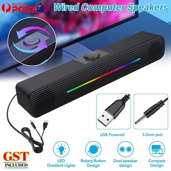 For PC Laptop Desktop USB Wired Computer Speakers Stereo Bass Subwoofer Speaker