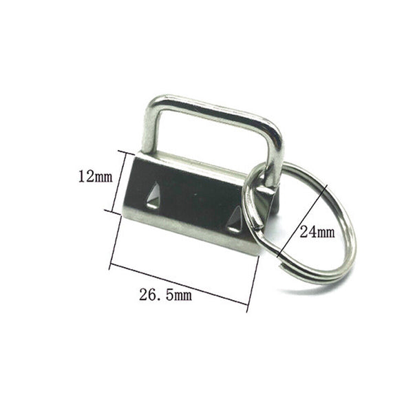 40pcs 26.5MM Silvery Key Fob Hardware Key Fob Keychain Wristlet With Split Ring